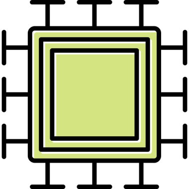  Mikroçip. Web simgesi basit illüstrasyon