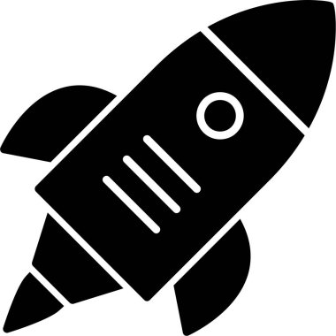 Roket. Web simgesi basit illüstrasyon 