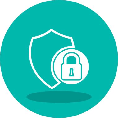 Güvenlik kalkanı simgesi, vektör illüstrasyonu