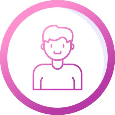 İnsan avatar web simgesi basit illüstrasyon 