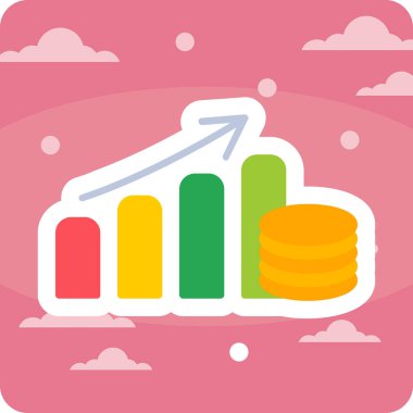 Büyüme grafiği Web simgesi basit illüstrasyon 