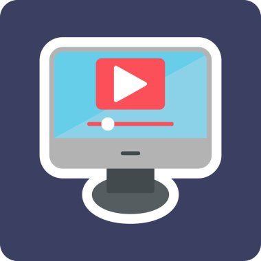 video oynatıcı simgesi, vektör illüstrasyonu 