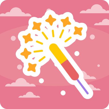 Havai fişek. Web simgesi basit illüstrasyon                           