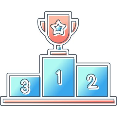 Kazanan kupa ikonu. özet çizimi 