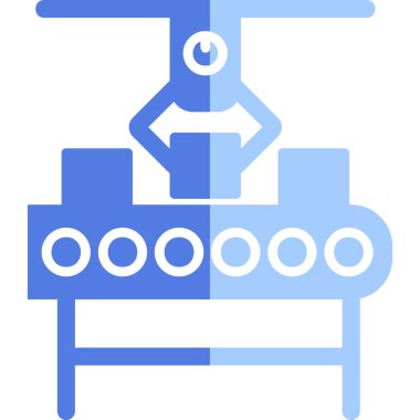 Üretim süreci simgesi, vektör illüstrasyonu basit tasarım