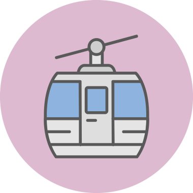 Kablo araba simgesi, vektör illüstrasyonu 