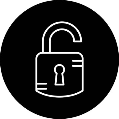 kilit düz simge vektör çizim