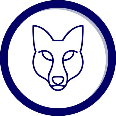 Fox baş simgesi vektör illüstrasyonu