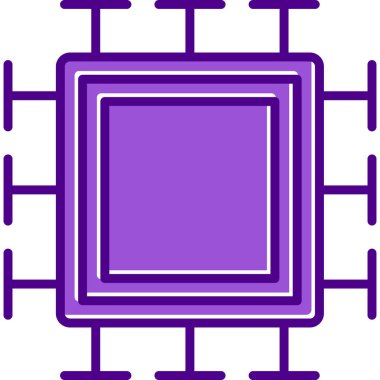  Mikroçip. Web simgesi basit illüstrasyon