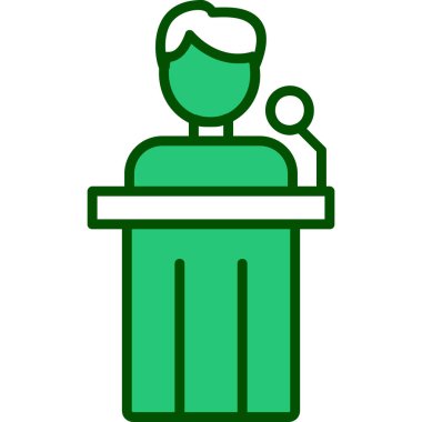 Siyaset ikonu. Web için basit bir konferans vektör simgesi çizimi