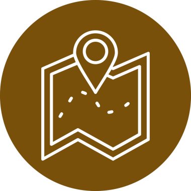 harita simgesinin vektör illüstrasyonu 