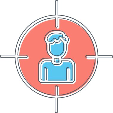 İnsan hedef simgesi, vektör illüstrasyonu basit tasarım