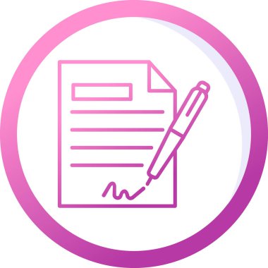 Sözleşme simgesi imzalama, basit vektör illüstrasyonu