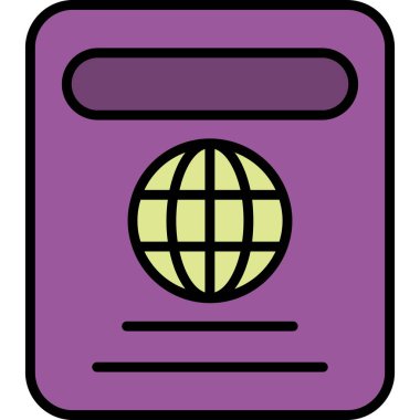 Modern Pasaport Kontrol simgesinin vektör çizimi           