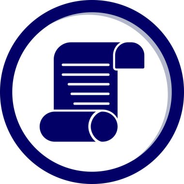 Kağıt parşömen. Web simgesi basit illüstrasyon                