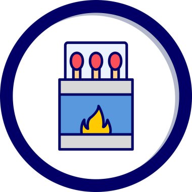 Kibrit. Web simgesi basit illüstrasyon 