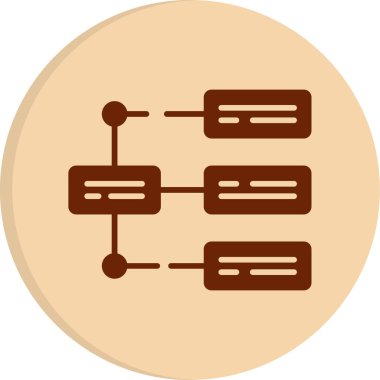 İş diyagramı simgesi. Ağ şeması simgesi. Veritabanı sembolü, vektör illüstrasyonu