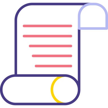 Kağıt parşömen. Web simgesi basit illüstrasyon                