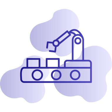 Otomasyon web simgesi, vektör illüstrasyonu