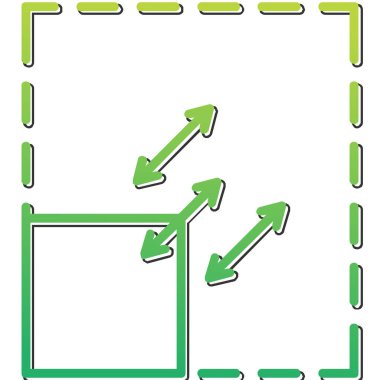 Ölçeklendirilebilirlik simgesi, vektör illüstrasyonu basit tasarım