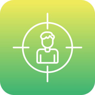 İnsan hedef simgesi, vektör illüstrasyonu basit tasarım