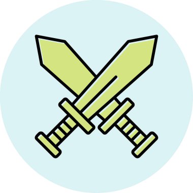 Çapraz kılıç simgesi vektör illüstrasyon 