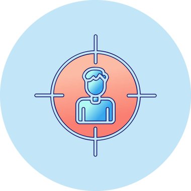 İnsan hedef simgesi, vektör illüstrasyonu basit tasarım