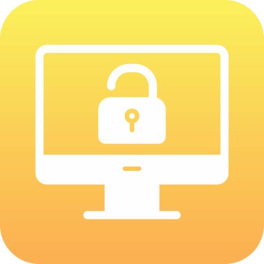 Güvenli olmayan bilgisayar vektör simgesi modern basit illüstrasyon