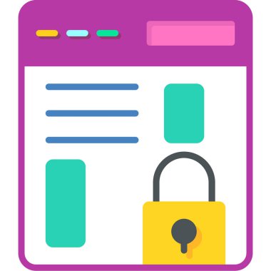 Tarayıcı Kilidi web simgesi, vektör illüstrasyonu