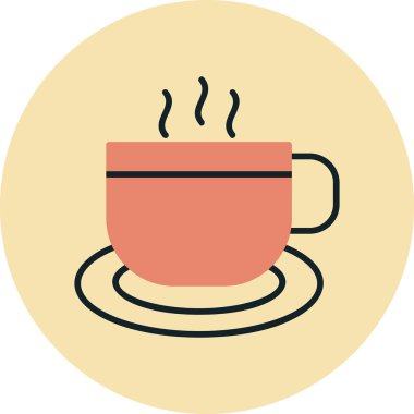 Kahve. Web simgesi basit illüstrasyon 