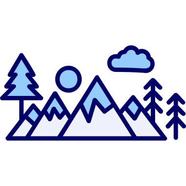 Bir dağ manzarasının vektör çizimi 