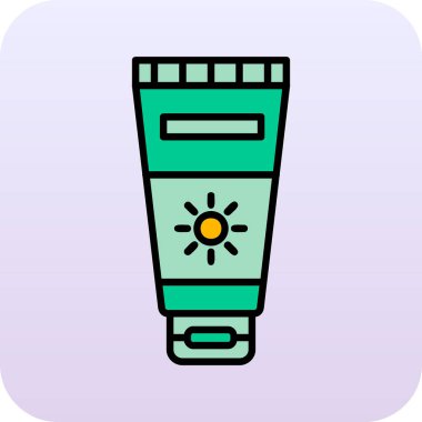 Güneş kremi simge vektör çizim.