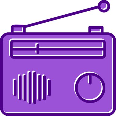 Radyo. Web simgesi basit illüstrasyon 