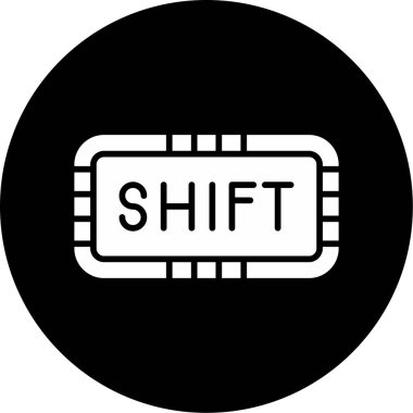 Vardiya düğmesi. Web simgesi basit illüstrasyon