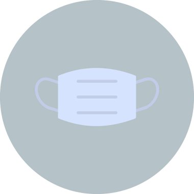 Tıbbi maske ikonu, düz stil. vektör illüstrasyonu 