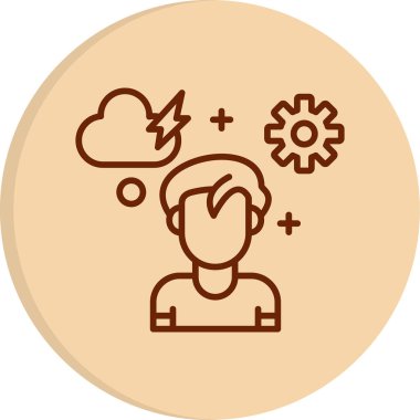 Beyin fırtınası web simgesi, vektör illüstrasyonu 