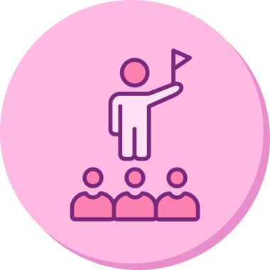 Takım ve iş için liderlik düz simgesi 