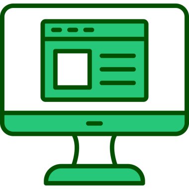 Web sitesi işareti, vektör illüstrasyonlu blog simgesi, bilgisayar ekranı