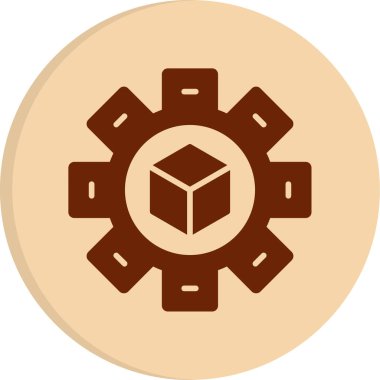 Üretim süreci simgesi, vektör illüstrasyonu basit tasarım