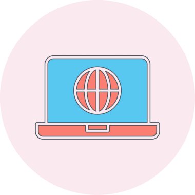 dizüstü bilgisayar simgesi, vektör illüstrasyonu basit tasarım