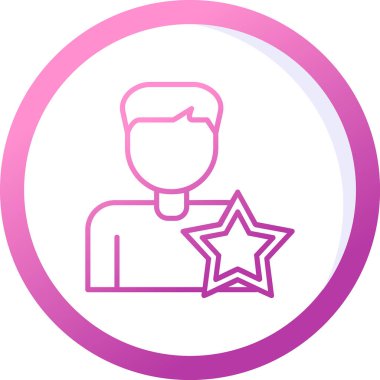 Yıldızlı adam, teşvikli ikon vektör illüstrasyonu