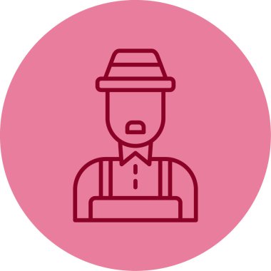 Erkek çiftçi simgesi, vektör illüstrasyonu basit tasarım