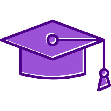 Mortarboard web simgesi basit illüstrasyon