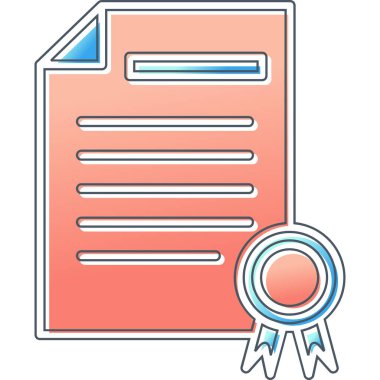 Sertifika. Web simgesi basit tasarım