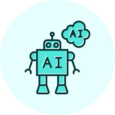 Yapay zeka. robot ikon vektör illüstrasyonu 