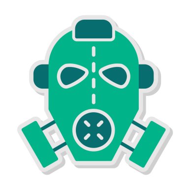 Gaz Maskesi ağ simgesi, vektör illüstrasyonu 