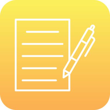 belge ve kalem simgesi düz tasarım