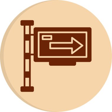 Tek Yol İşaret Ağı simgesi, vektör illüstrasyonu