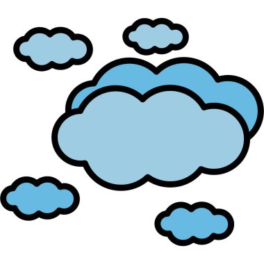 Bulutlar. Web simgesi basit illüstrasyon 