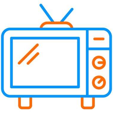 televizyon web simgesi, vektör çizim 
